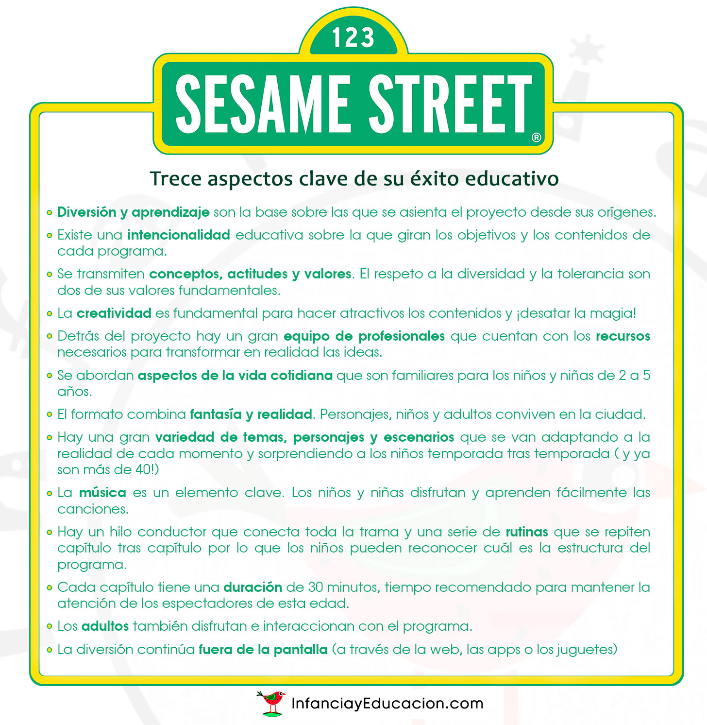 aspectos clave éxito educativo Sesame Street